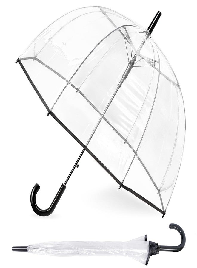 RONIARE Clear Bubble Umbrellas for Rain Large Windproof Dome Umbrella for Weddings,Prom, Graduation and Outdoor Events for Men and Women,Clear - Image 1